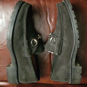 AUTHENTIC Vintage 90's Men's BLACK SUEDE HORSEBIT GUCCI Loafers SIZE 8D
